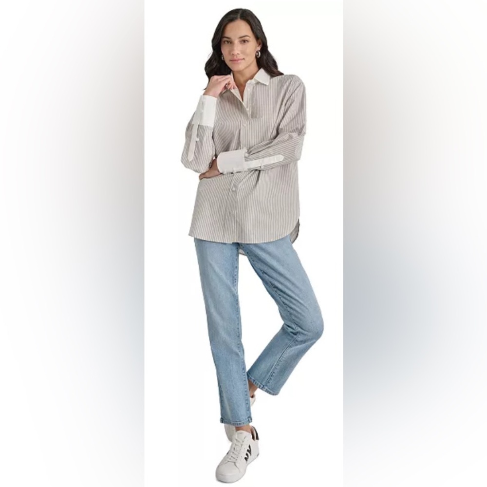 DKNY Jeans
Women's Long Sleeve Striped Collared Shirt NWT - Picture 4 of 10